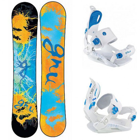 damsky-snowboard-set-gnu-151-cm-vazani-fastec-7
